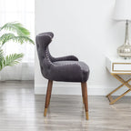 23" Polyester Upholstered Accent Chair with Rubberwood Legs – Gray