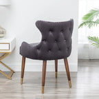 23" Polyester Upholstered Accent Chair with Rubberwood Legs – Gray