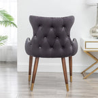 23" Polyester Upholstered Accent Chair with Rubberwood Legs – Gray