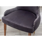 23" Polyester Upholstered Accent Chair with Rubberwood Legs – Gray
