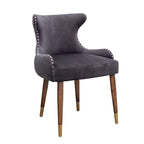 23" Polyester Upholstered Accent Chair with Rubberwood Legs – Gray