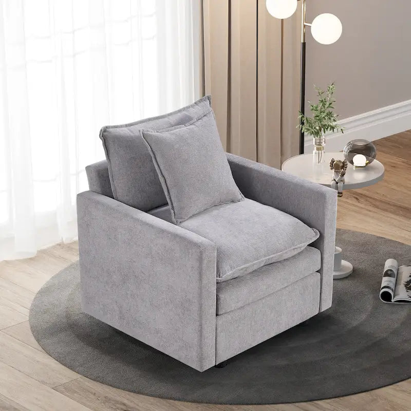 33" Upholstered Accent Armchair with Solid Wood Frame, Modern Style, Living Room Chair