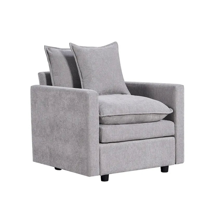 33" Upholstered Accent Armchair with Solid Wood Frame, Modern Style, Living Room Chair