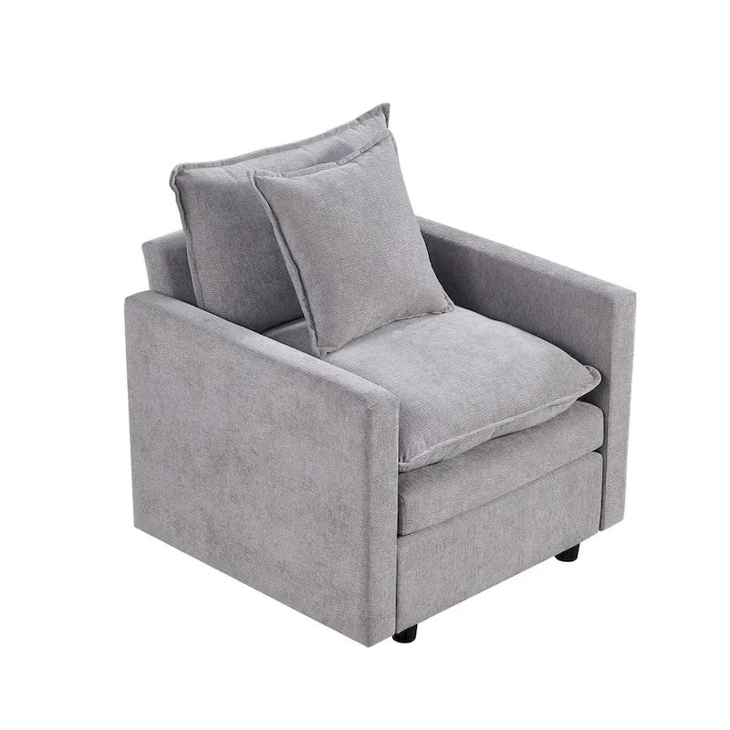 33" Upholstered Accent Armchair with Solid Wood Frame, Modern Style, Living Room Chair