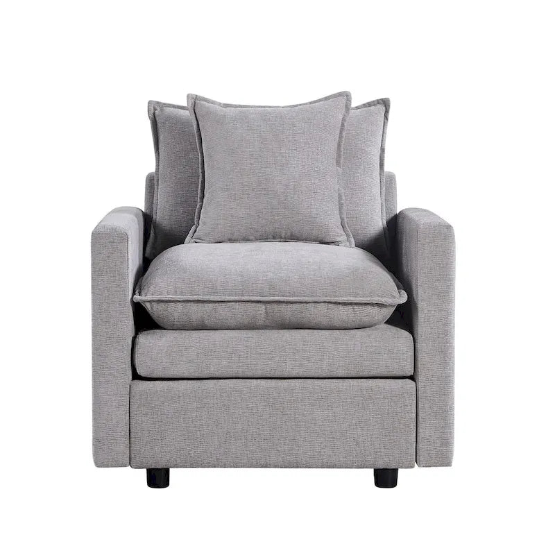 33" Upholstered Accent Armchair with Solid Wood Frame, Modern Style, Living Room Chair