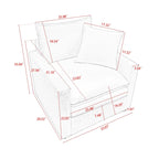 33" Upholstered Accent Armchair with Solid Wood Frame, Modern Style, Living Room Chair