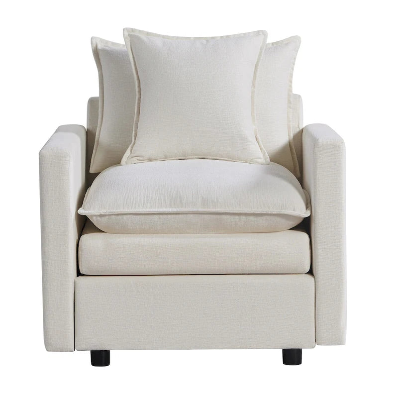 33" Upholstered Accent Armchair with Solid Wood Frame, Modern Style, Living Room Chair