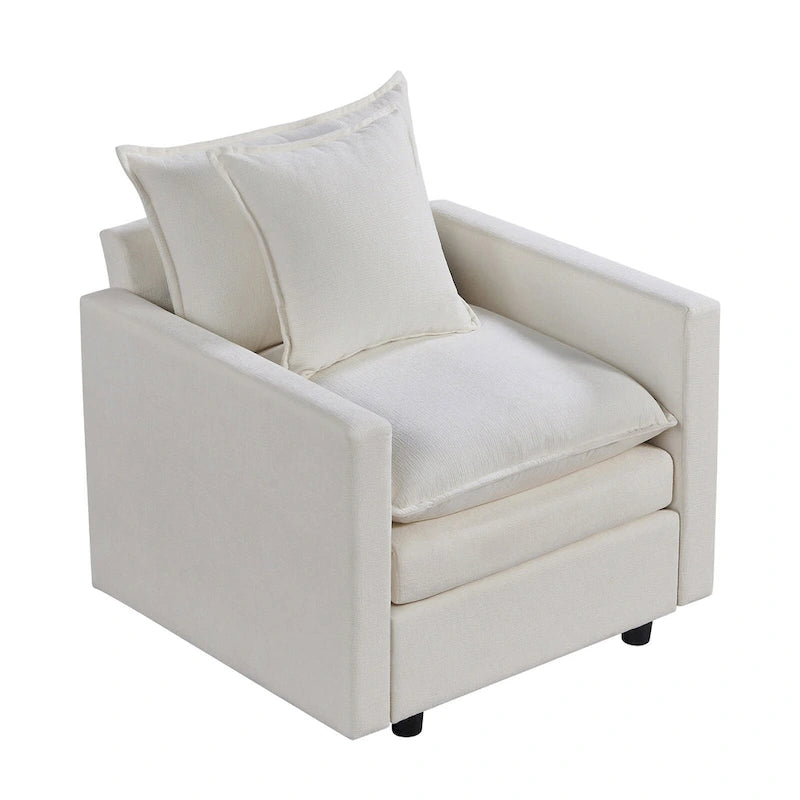 33" Upholstered Accent Armchair with Solid Wood Frame, Modern Style, Living Room Chair