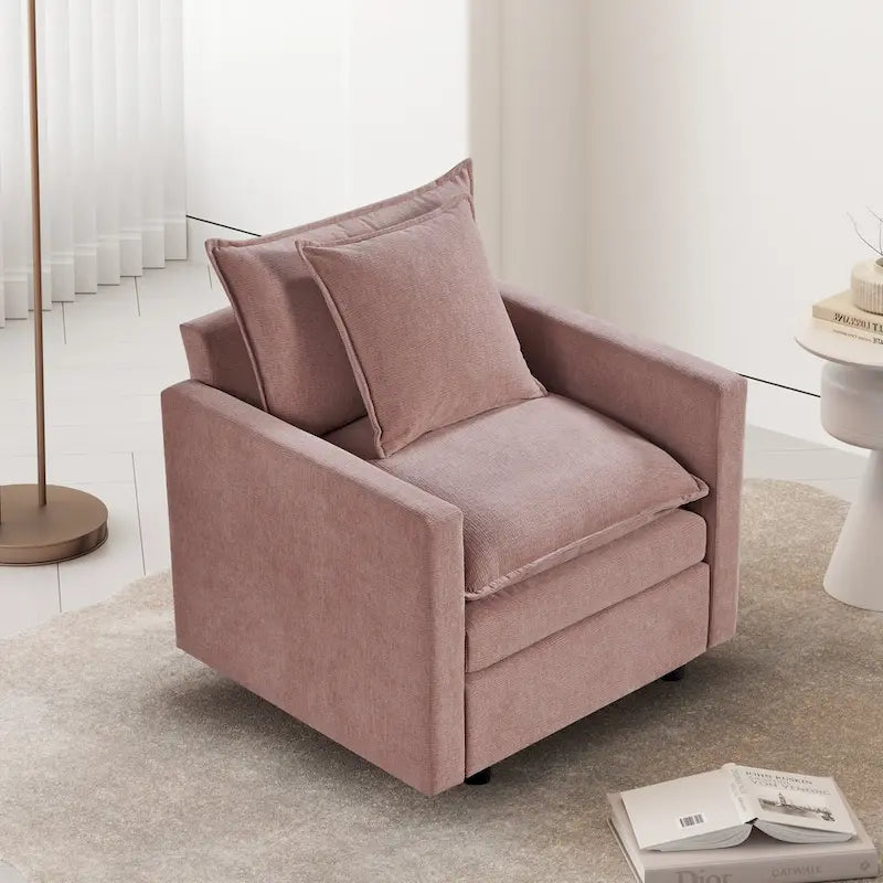 33" Upholstered Accent Armchair with Solid Wood Frame, Modern Style, Living Room Chair