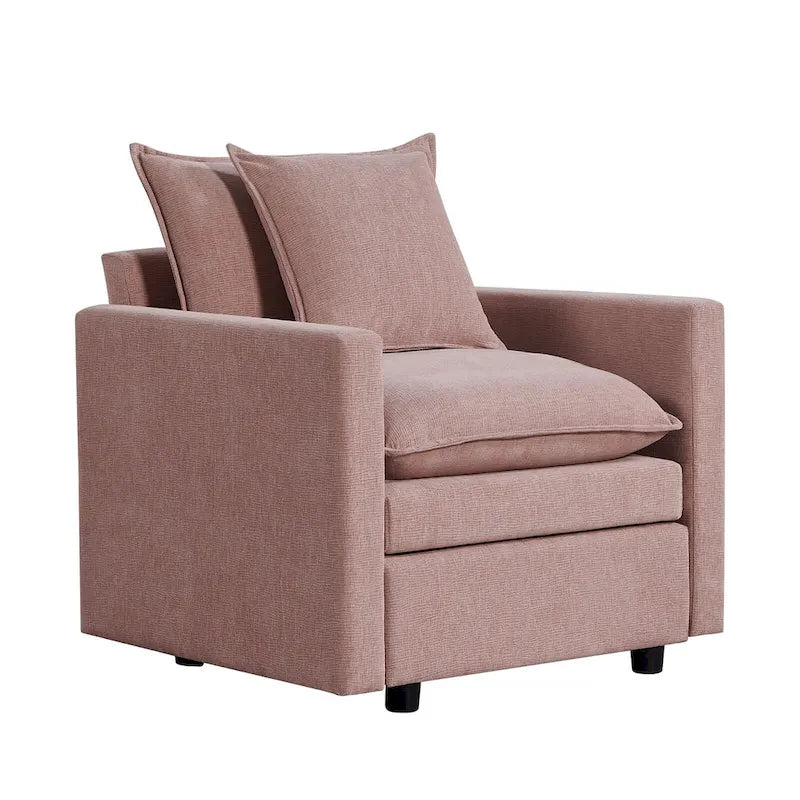 33" Upholstered Accent Armchair with Solid Wood Frame, Modern Style, Living Room Chair