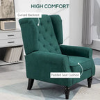 Modern High Back Accent Chair – 29.3" Dark Green Upholstered Seat