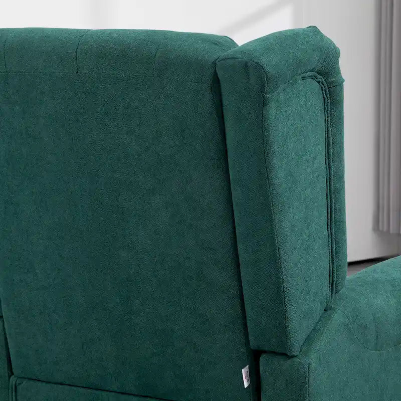 Modern High Back Accent Chair – 29.3" Dark Green Upholstered Seat