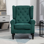 Modern High Back Accent Chair – 29.3" Dark Green Upholstered Seat