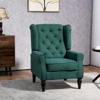 Modern High Back Accent Chair – 29.3" Dark Green Upholstered Seat