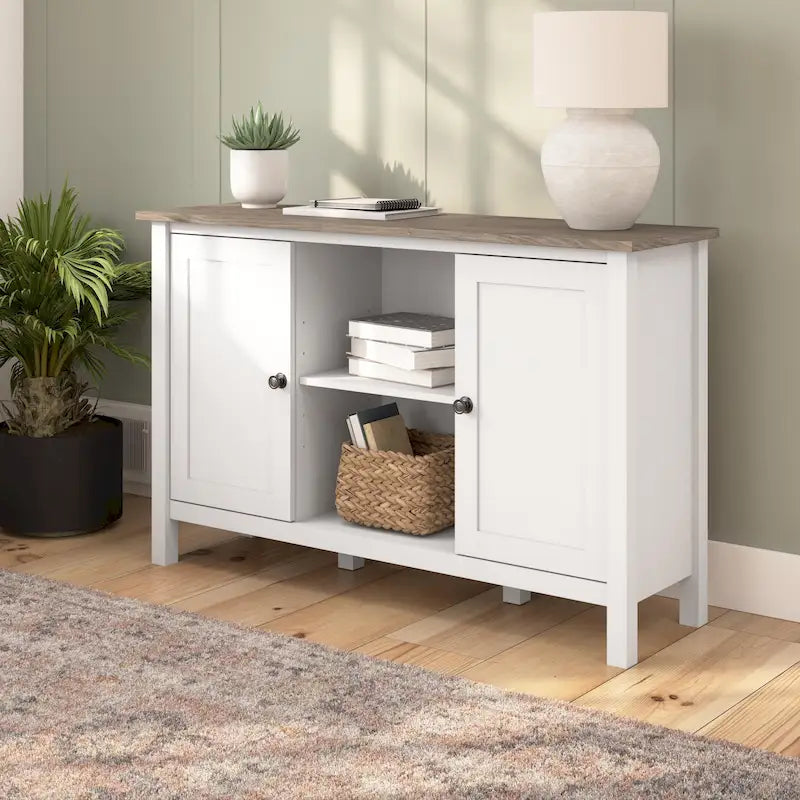 Modern Accent Cabinet with Doors & Concealed Storage for Living Room or Hallway