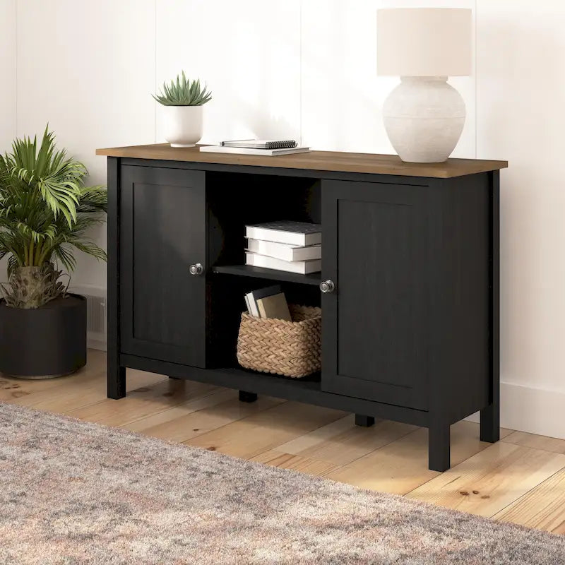 Modern Accent Cabinet with Doors & Concealed Storage for Living Room or Hallway