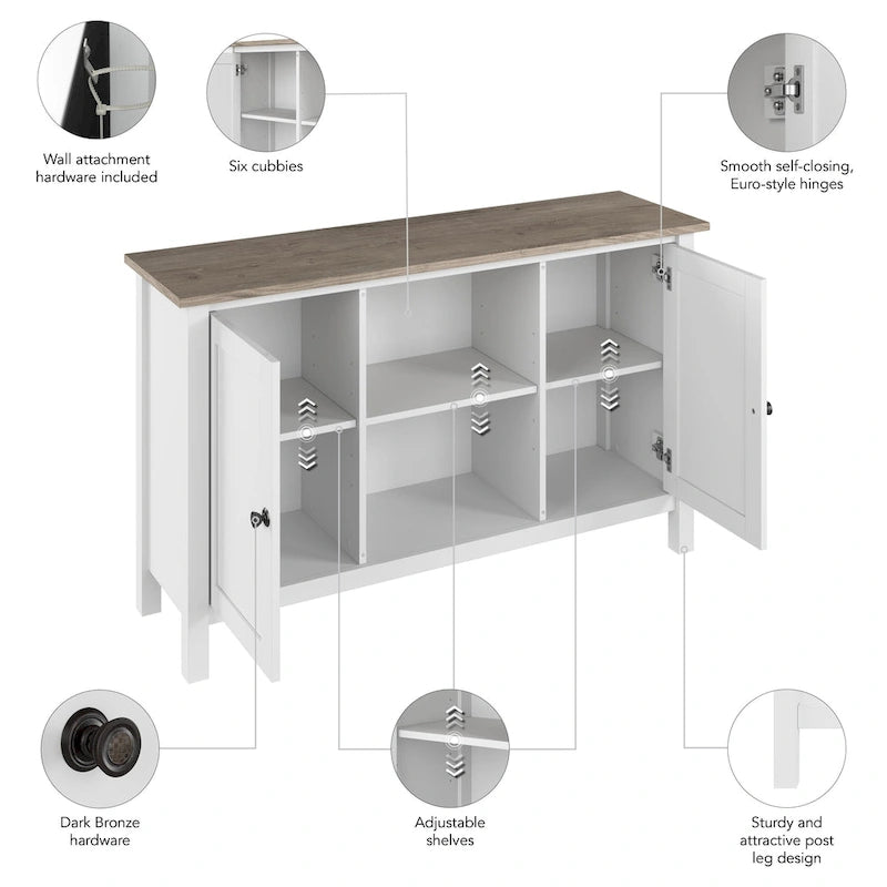 Modern Accent Cabinet with Doors & Concealed Storage for Living Room or Hallway