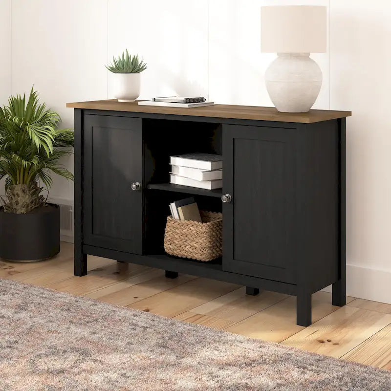 Modern Accent Cabinet with Doors & Concealed Storage for Living Room or Hallway