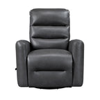 Glider Reclining Chair Swivel Motion Breathable Faux Leather Upholstery Luxury Living Room Furniture, Movie Chair