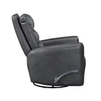 Glider Reclining Chair Swivel Motion Breathable Faux Leather Upholstery Luxury Living Room Furniture, Movie Chair