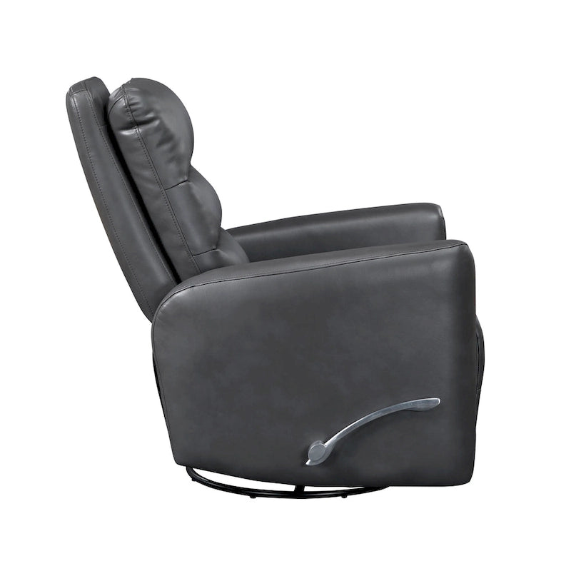 Glider Reclining Chair Swivel Motion Breathable Faux Leather Upholstery Luxury Living Room Furniture, Movie Chair