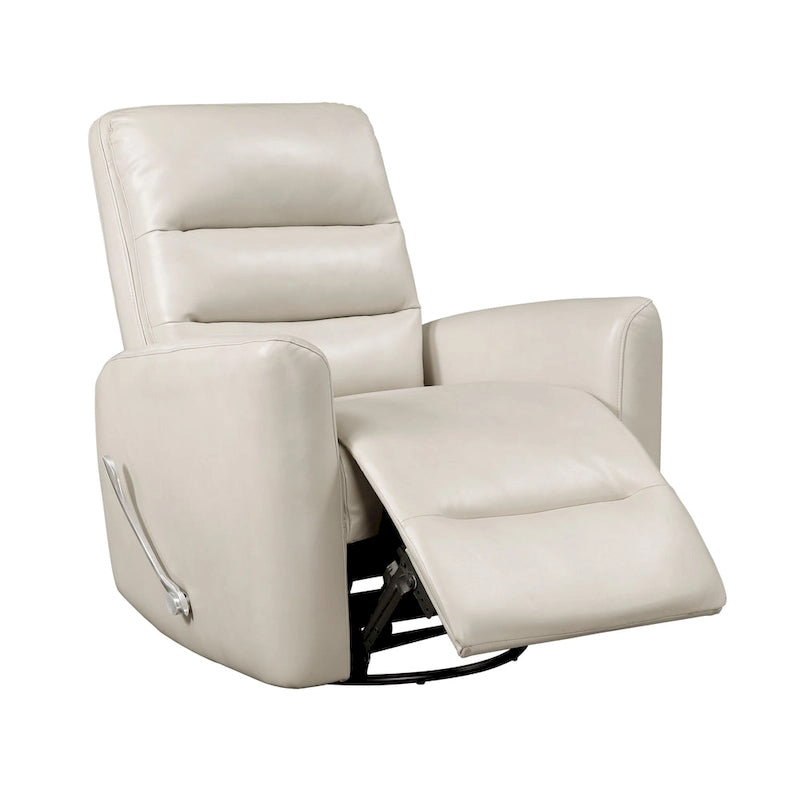 Glider Reclining Chair Swivel Motion Breathable Faux Leather Upholstery Luxury Living Room Furniture, Movie Chair
