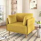Modern Accent Lounge Chair with Solid Wood Legs and Soft Fabric Upholstery