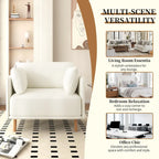 Modern Accent Lounge Chair with Solid Wood Legs and Soft Fabric Upholstery