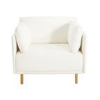 Modern Accent Lounge Chair with Solid Wood Legs and Soft Fabric Upholstery