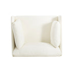 Modern Accent Lounge Chair with Solid Wood Legs and Soft Fabric Upholstery