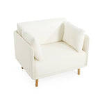 Modern Accent Lounge Chair with Solid Wood Legs and Soft Fabric Upholstery