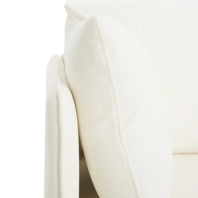 Modern Accent Lounge Chair with Solid Wood Legs and Soft Fabric Upholstery
