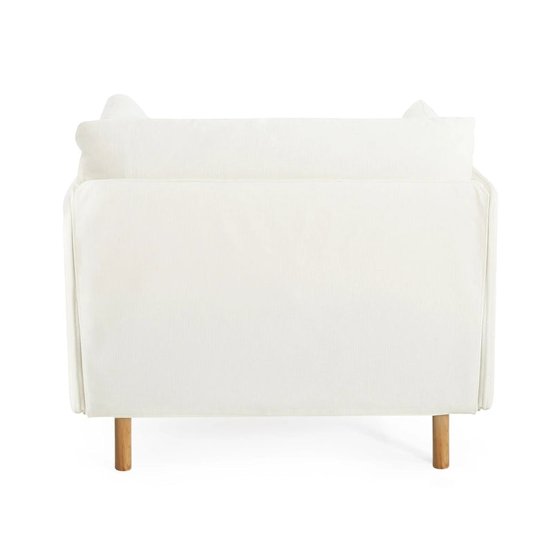 Modern Accent Lounge Chair with Solid Wood Legs and Soft Fabric Upholstery