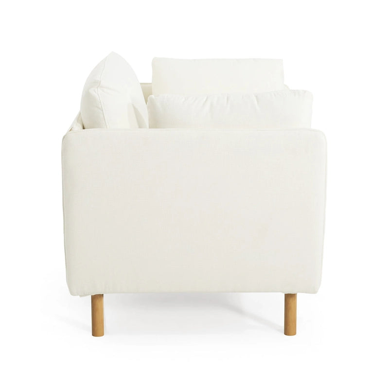 Modern Accent Lounge Chair with Solid Wood Legs and Soft Fabric Upholstery