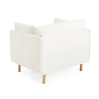 Modern Accent Lounge Chair with Solid Wood Legs and Soft Fabric Upholstery