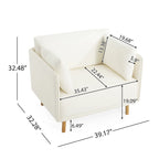 Modern Accent Lounge Chair with Solid Wood Legs and Soft Fabric Upholstery