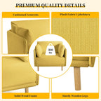 Modern Accent Lounge Chair with Solid Wood Legs and Soft Fabric Upholstery