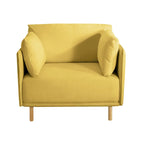 Modern Accent Lounge Chair with Solid Wood Legs and Soft Fabric Upholstery