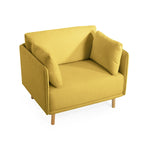 Modern Accent Lounge Chair with Solid Wood Legs and Soft Fabric Upholstery