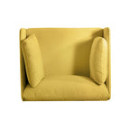 Modern Accent Lounge Chair with Solid Wood Legs and Soft Fabric Upholstery