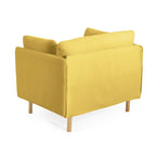 Modern Accent Lounge Chair with Solid Wood Legs and Soft Fabric Upholstery