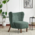 Modern Armless Accent Chair with Boucle Fabric and Solid Wood Frame