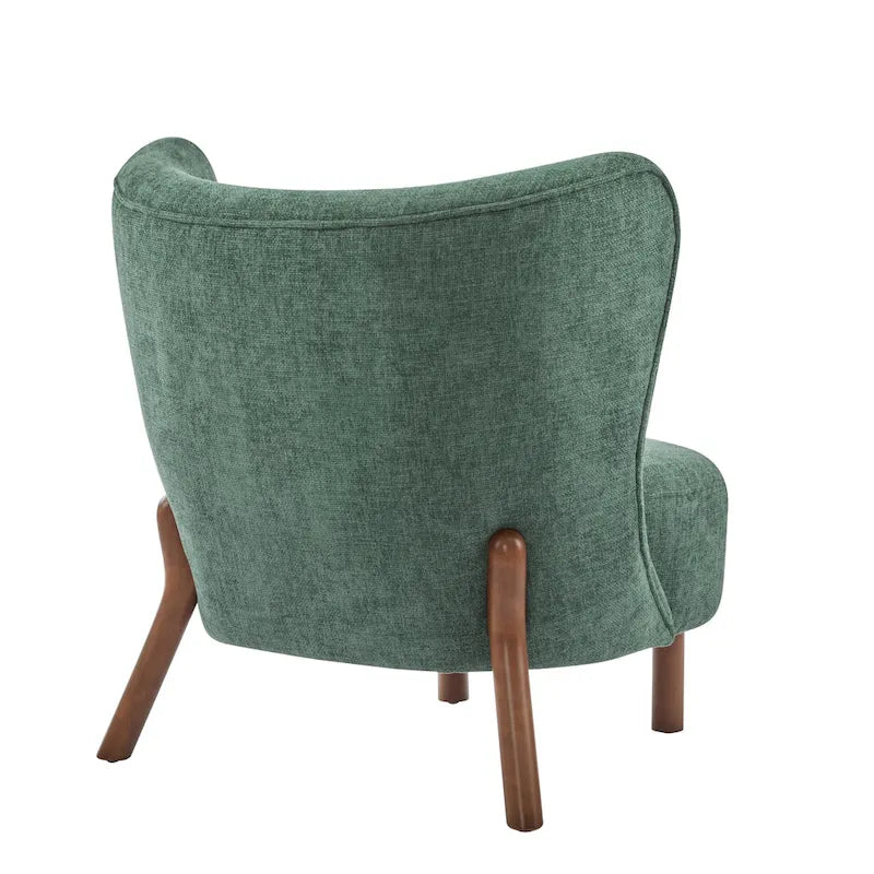 Modern Armless Accent Chair with Boucle Fabric and Solid Wood Frame