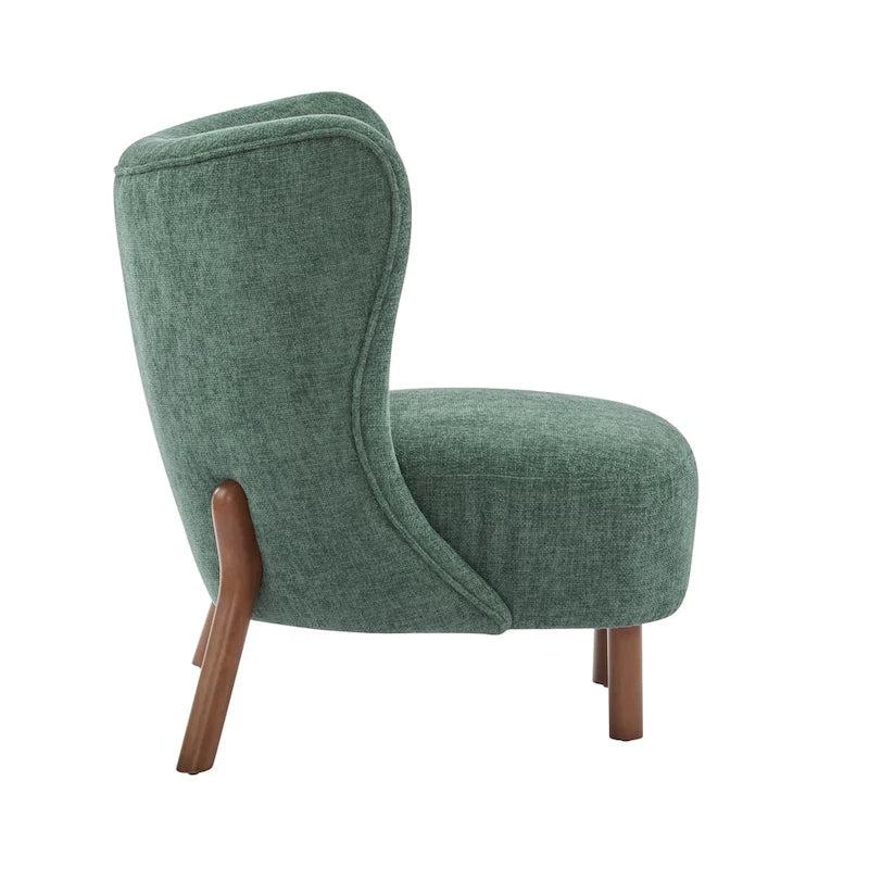 Modern Armless Accent Chair with Boucle Fabric and Solid Wood Frame