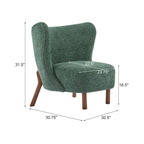 Modern Armless Accent Chair with Boucle Fabric and Solid Wood Frame