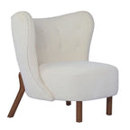 Modern Armless Accent Chair with Boucle Fabric and Solid Wood Frame