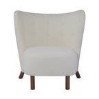 Modern Armless Accent Chair with Boucle Fabric and Solid Wood Frame