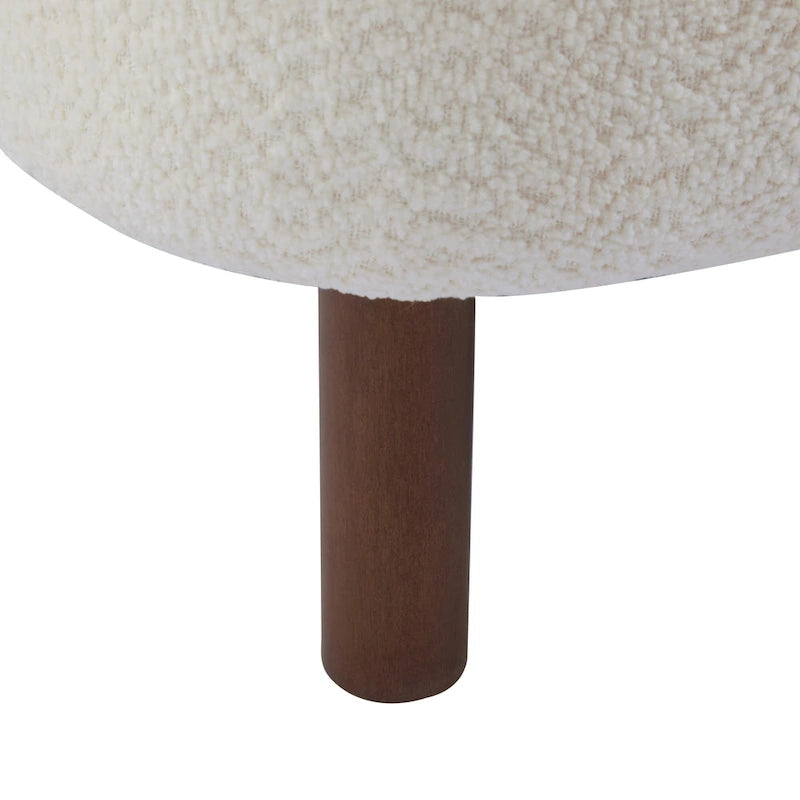 Modern Armless Accent Chair with Boucle Fabric and Solid Wood Frame
