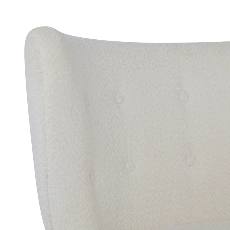 Modern Armless Accent Chair with Boucle Fabric and Solid Wood Frame