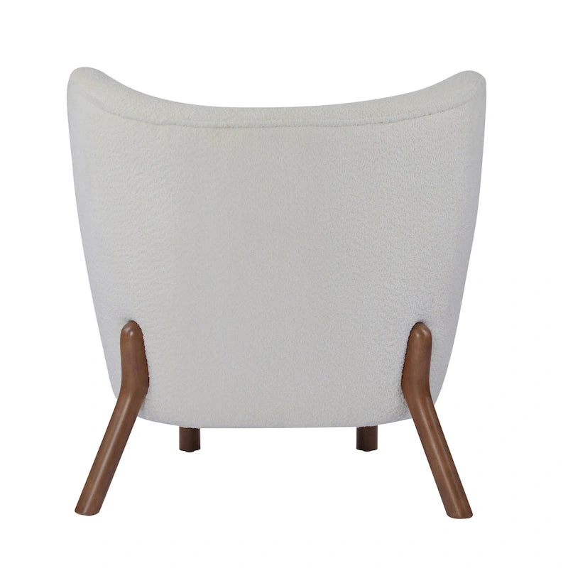 Modern Armless Accent Chair with Boucle Fabric and Solid Wood Frame